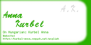 anna kurbel business card